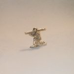 Mini Silver Army Man Soldier with rocket launcher