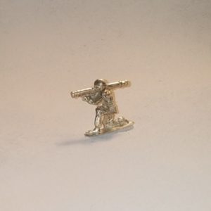 Mini Silver Army Man Soldier with rocket launcher
