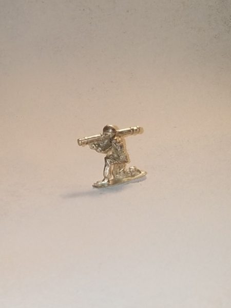 Mini Silver Army Man Soldier with rocket launcher