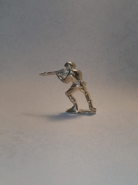 Classic Silver Army Man Soldier with rifle