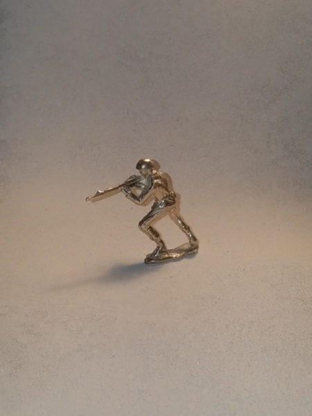 Classic Silver Army Man Soldier with rifle