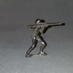 Classic Silver Army Man Soldier with a rocket launcher