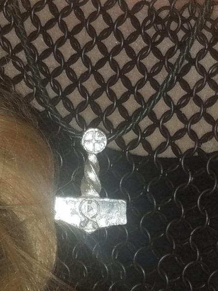 Viking solid silver hammer pendant charm
