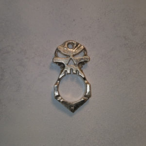 Intimidating Handcrafted Silver Skull Protection Charm - Unwavering Justice