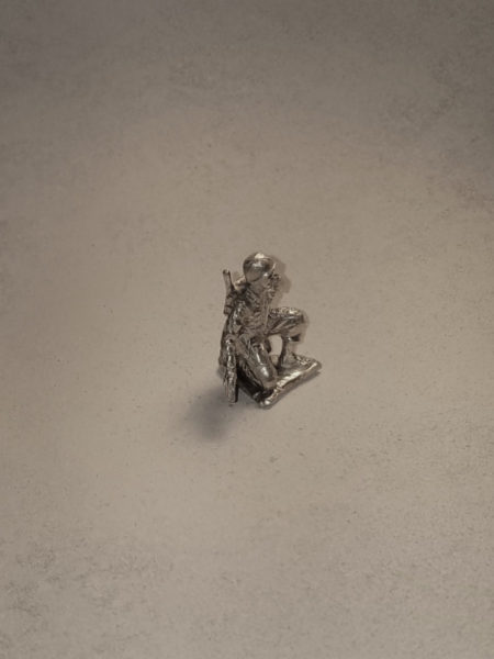 Classic Silver Army Man Soldier Radioman