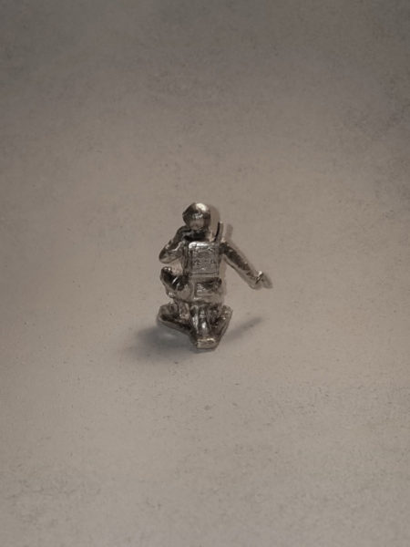 Classic Silver Army Man Soldier Radioman