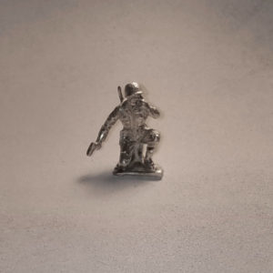 Classic Silver Army Man Soldier Radioman