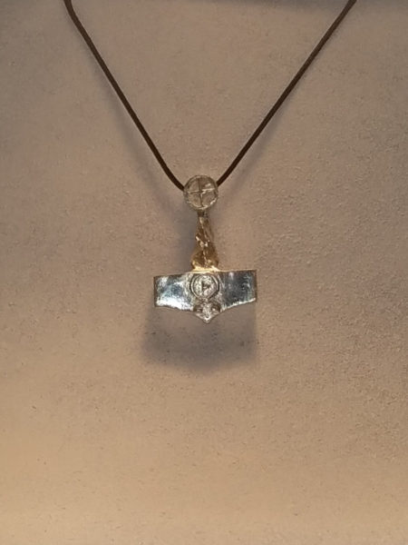Viking solid silver hammer pendant charm