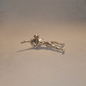 Classic Silver Army Man Prone M16 Toy Soldier