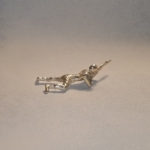Classic Silver Army Man Prone M16 Toy Soldier