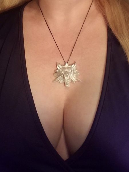 Witcher inspired silver pendant