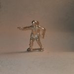 Classic Silver Soldier Army Man holding pistol