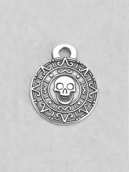 Skull pendant silver coin