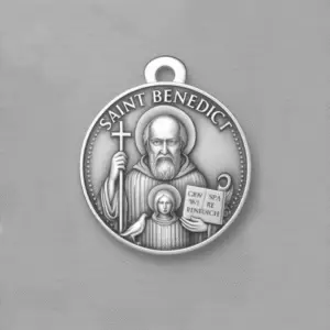 Saint Benedict Silver pendant