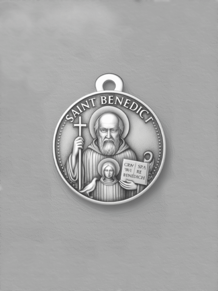 Saint Benedict Silver pendant