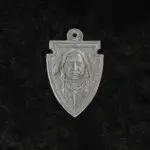 silver pendant of crazy horse, native American