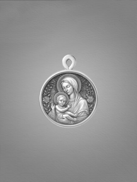 virgin Mary silver pendant