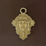 Silver Jesus medallion cross pendant
