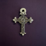 ornated silver cross pendant