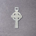 Silver ornated cross Celtic knot