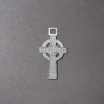 Silver ornated cross Celtic knot