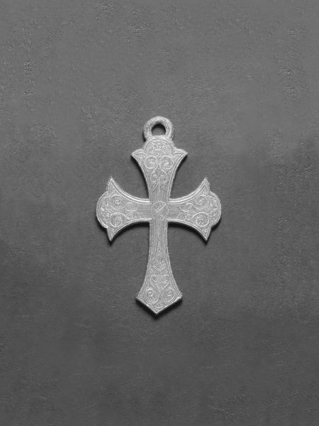 ornated 999 silver cross pendant