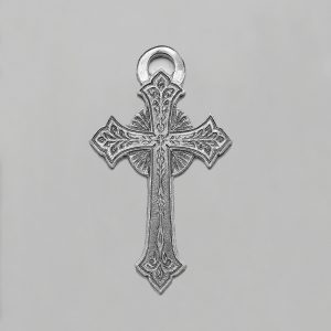 ornated 999 silver cross pendant charm