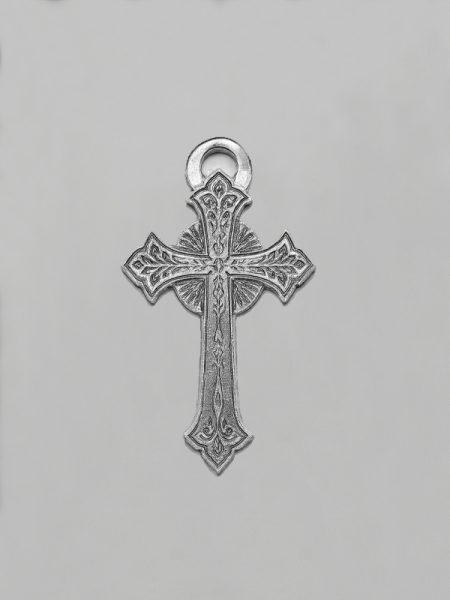 ornated 999 silver cross pendant charm